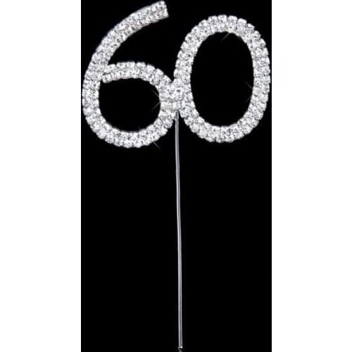 Rhinestone Crystal Number Cake Topper Wedding Birthday Party Supply Decoration Silver Number 10 18 20 21 25 50 60 70 party favor
