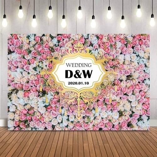 Wedding personalize floral backdrop for photography customize birthday background for photo studio kids girls bridal shower