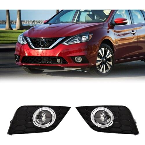 1Set Car Front Bumper Fog Light Kit For Nissan Sentra Sylphy 2016 2017 2018 Car Assembly Auto Spot Driving Lamp Accessories