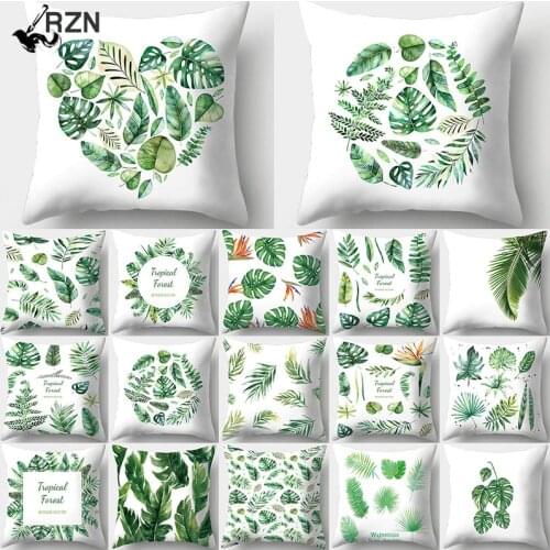 Tropical Plants Pattern Decorative Cushions Pillowcase Polyester Cushion Cover Throw Pillow Sofa Decoration Pillowcover 40506