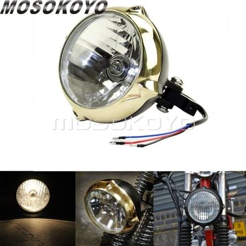 Universal H4 12V 55W Motorcycle Headlight 5.75" Retro Front Headlamp Custom For Harley Cafe Racer Chopper Bobber Cruisers Motor