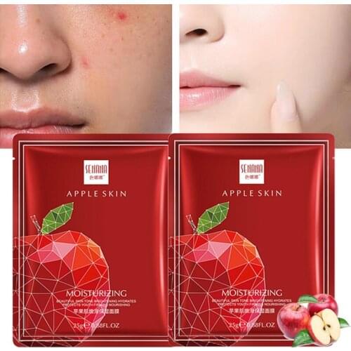 2Pcs Face Mask Moisturizing Nourish Anti-Aging Whitening Lifting Firming Lighten Pores Brighten Apple Extract Skin Care 25g