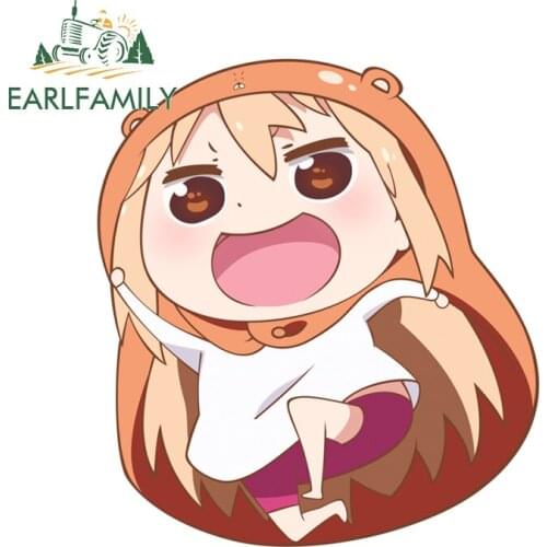 EARLFAMILY 13cm x 11.9cm For Himouto Umaru Chan Car Fine Stickers Waterproof Decal Vinyl Car Wrap Cartoon Decoration