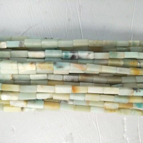 High Quality Natural Amazonite Stone Beads 4x13mm Rectangle Shape Loose Amazon Stone Spacer Beads For Jewelry Making Strand 15