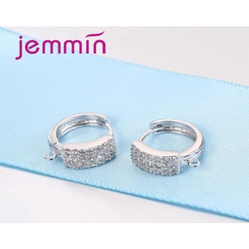 High Quality Full Clear Micro Crystal Earrings Jewelry Accessory 925 Sterling Silver Hook Earring Findings DIY Brincos