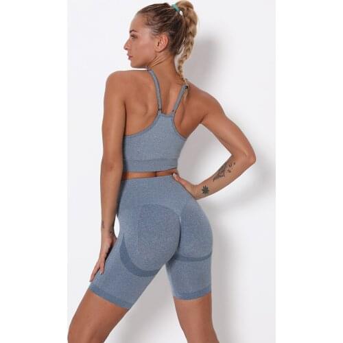 Women Seamless Yoga Sets Booty Lifting Tight Shorts Leggings And Sport Bra Gym Workout Fitness Sportswear For Women Sports Set