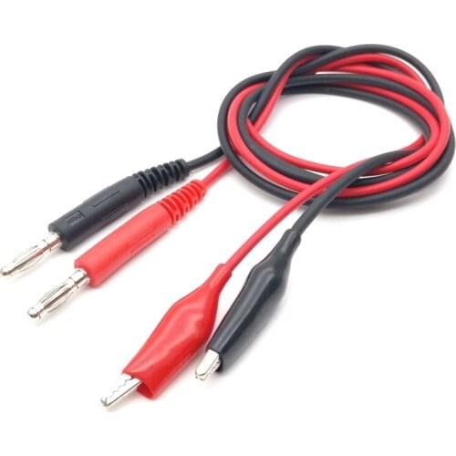 1 Pair Alligator Testing Cord Cable Lead Clip to Banana Plug for Multimeter Test High Quality
