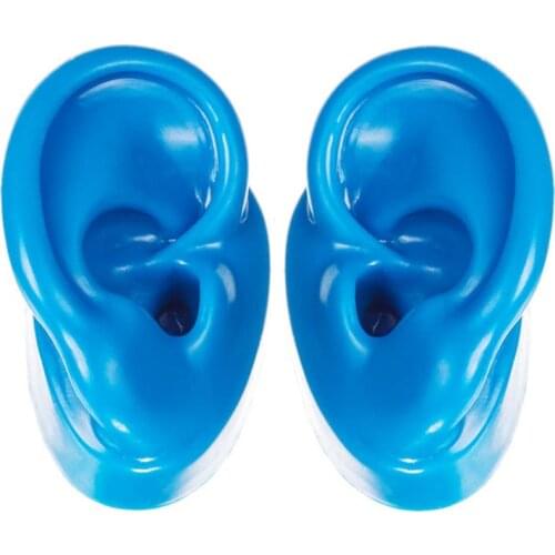 1 pair Silicone Ear Model Soft Adult Simulation Ears for Hearing Aid Shop Window Display (1 left ear + 1 right ear)