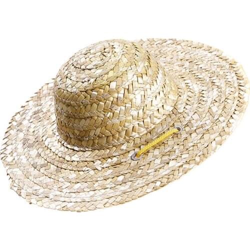 1pcs Trendy Pet Dog Hat Cat Cool Straw Hat Sun Hats Puppy Supplies Hawaii Style Pet Accessories Dogs Cats Caps Country Style Hat