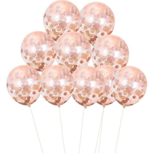 10pcs 12inch Rose Gold Confetti Balloons Latex Balloon Wedding Birthday Party Decorations Kids Inflatable Helium Ballons Globos