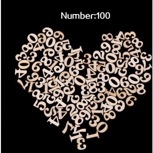 100Pcs Wooden 0-9 Numbers Embellishments 15mm Scrapbooking Card Making Craft DIY