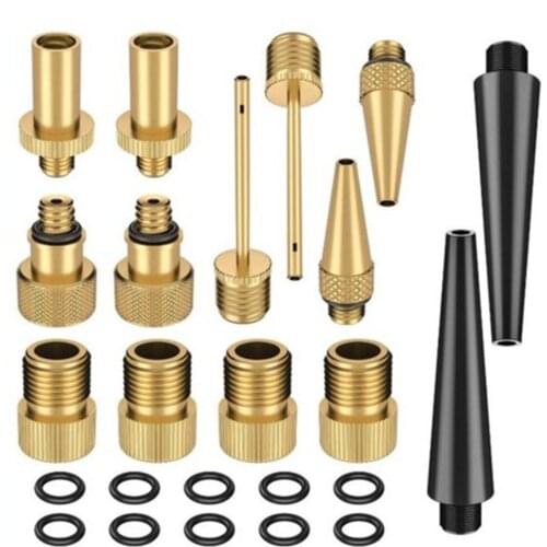 14pcs/set +10 Washer Bike Valve Conversion Nozzles Bicycle Valve Adapter SV DV AV Bike Valve Nozzle Pump Accessories