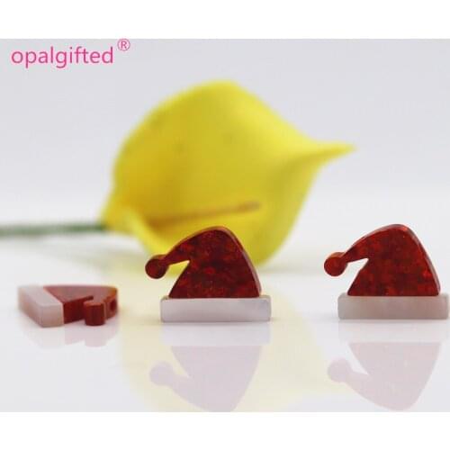 3pcs/lot)2020 Fashion synthetic opal 14.12*11.1mm OP45 Red Christmas hat for jewelry making with free shipping high quality