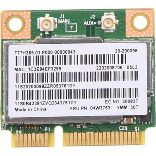 300Mbps 2.4 + 5GHZ BCM943228HMB Bluetooth 4.0 Half Mini Pci-e Wireless WiFi Card For Lenovo ThinkPad E430 E130 E435 E530