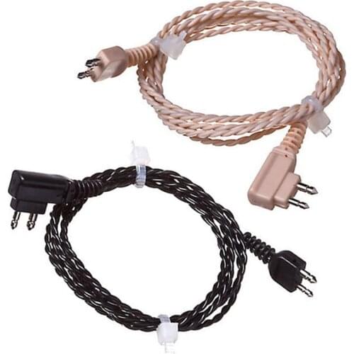 Beige / Black 2pin Hearing Aid Cable Wire Cord Fits VITA-118 Axon F-16 etc