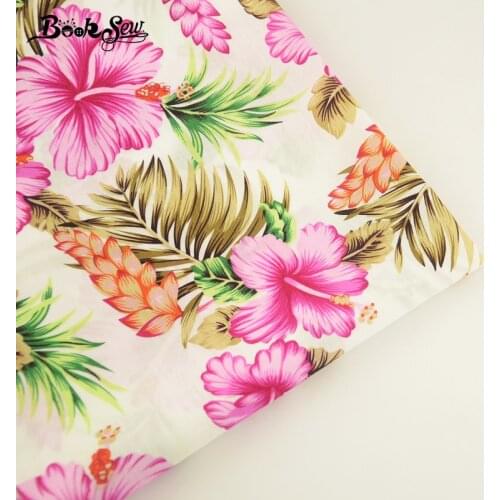 Booksew 100% Cotton Poplin Fabric Soft Home Textile Summer Flower Design Quilting For Crafts Patckwork Clothing Dress Shirt CM