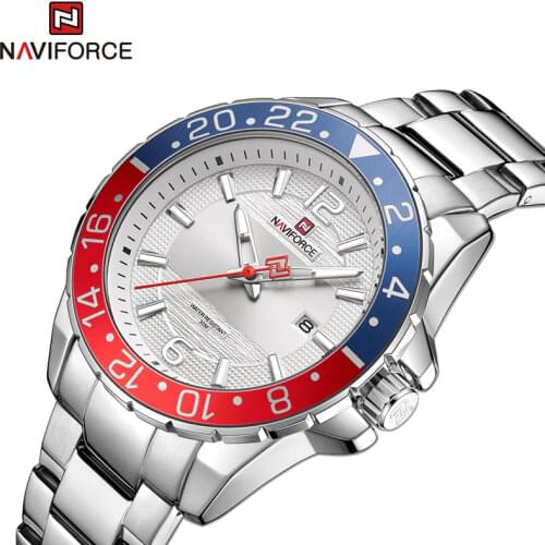 Naviforce Watches Mens Quartz Calendar Wristwatches Business Stainless Steel Relogio Masculino Luxury Fashion Brand Waterproof
