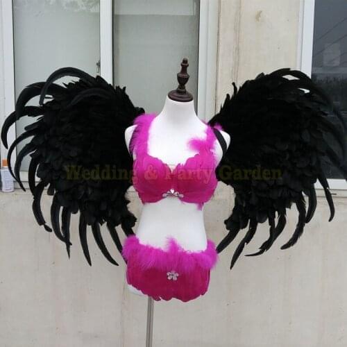 Black Devil Feather Wing Show Props Underwear Catwalk Wings