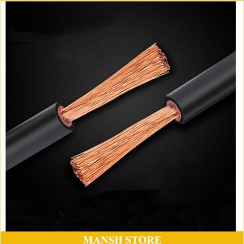 3Meters Black Electrical Wire Copper Welding Cable 10 16 25 35 Square Ground Connection For Welding Machine Free Shipping