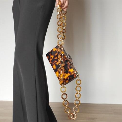 【wonder lamar】fashion vintage hawksbill turtle color acrylic box clutch bag for evening