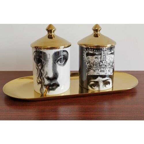 Lady Face Candle Holders Candelabra Home Decoration Exquisite Ceramic Suger Jewerlly Storage Jar Cup Flower Pots Home Decor