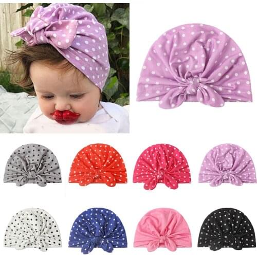 Baby Cap Bow Tie Fashion Baby Hat Solid Turban a Headscarf for Girl Elastic Caps for Girls Baby Infant Accessories