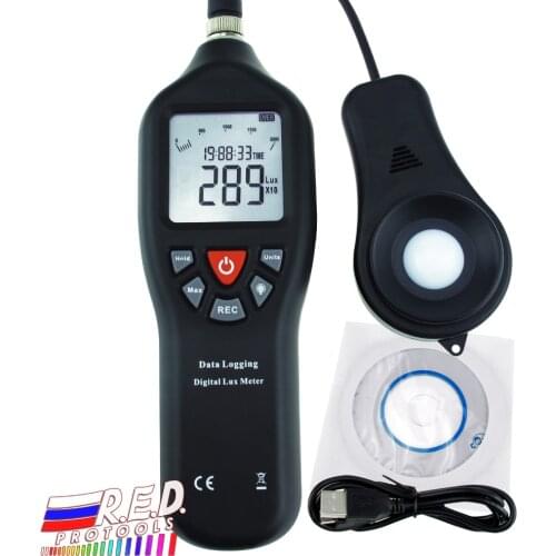 0 to 200,000 Measurement Range Digital Light Lux Meter with Data Logging Auto Ranging Lux Instrument