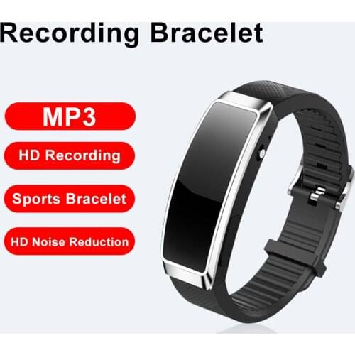Voice Recorder Bracelet Activated Dictaphone Mini Audio Sound Portable Listening Recording MP3 Music Player Sports Bracelet New