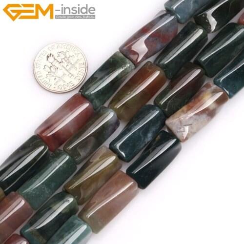 Twisted Natural Column Tube India Agates Stone Semi Precious Beads For Jewelry Making Beads 15 Inches Gem-inside