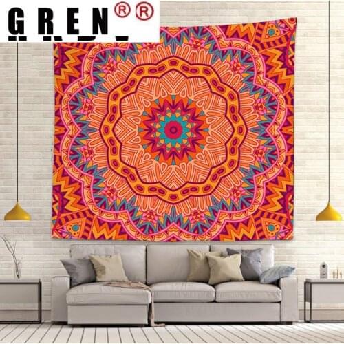 GREN Flower Tapestry Wall Hanging Bohemian Sleeping Pad Sandy Beach Throw Towel Rug Blanket Camping Tent Wall Cloth Decor