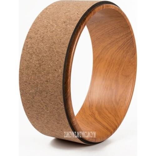 Cork Wood Yoga Auxiliary Wheel Pilates Back Bend Wheel Abs Wheel Body Back Training Tool For Waist Shape Body Building Fitness