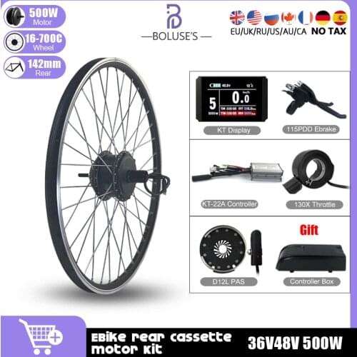 Electric Bicycle Conversion Kit 36V 500W 48V 500W Rear Cassette Hub Motor Wheeel 16in-29in 700C For ebike Conversion Kit