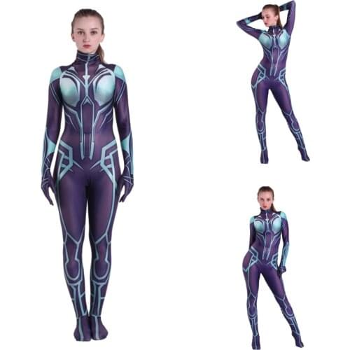 3D printing Hela Cosplay Costume 3D Printing Spandex Lycra Zentai Bodysuit Suit Jumpsuits Women costume