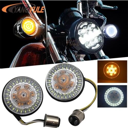Motorcycle Bullet Turn Signal Indicator Light Lamp 1157 LED Inserts Light for Touring Sportster Glide Dyna FLSTF CVO