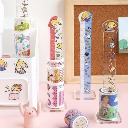 Cute Cartoon Ruler Scale Plastic Drawing Tools Straight Ruler Measuring School Office Supplies High Quality Student Kid