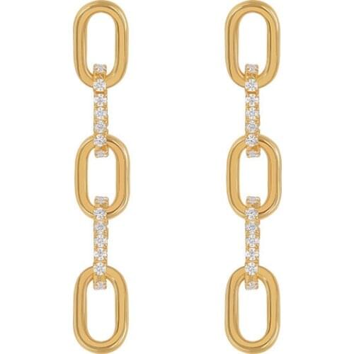 Fashion Metal Super Flash Chain Earrings, Long Temperament, All-Match Earrings, Earrings, Jewelry Gifts