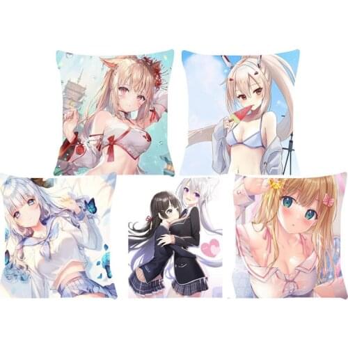 Sofa Cushion Cover Living Room Decorative Pillows Home Anime Dakimakura Pillow Case 45x45 Chair Cushions Car Pillow Cover SJ-160