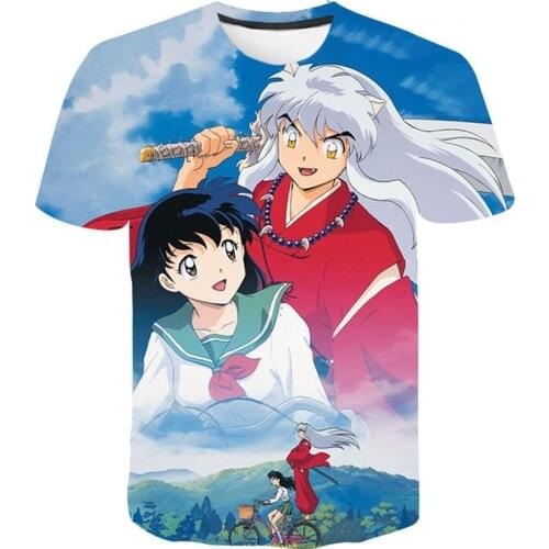 New Anime Inuyasha Summer Fashion Men Women 3D Printed T-shirt Trendy Short Sleeved Hip Hop Harajuku Tops Unisex Cool Tees