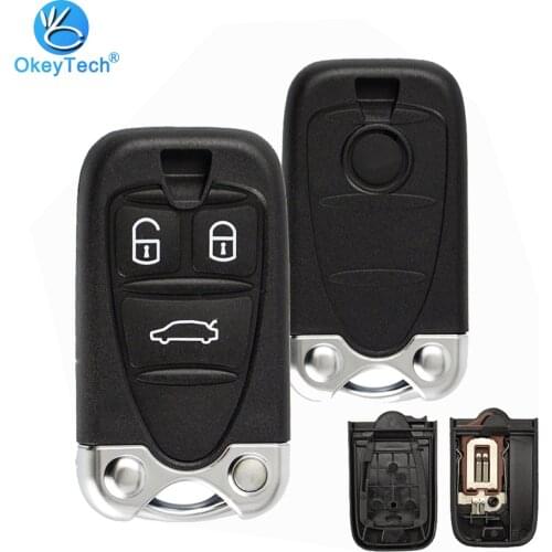 OkeyTech Car Remote Key Shell for Alfa Romeo 159 Brera 156 Spider 3 Button Housing With Insert Blade for Alfa Smart Key Fob Case