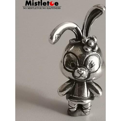 Mistletoe 925 Sterling Silver Lovely Rabbit Animal Charm Bead European Jewelry