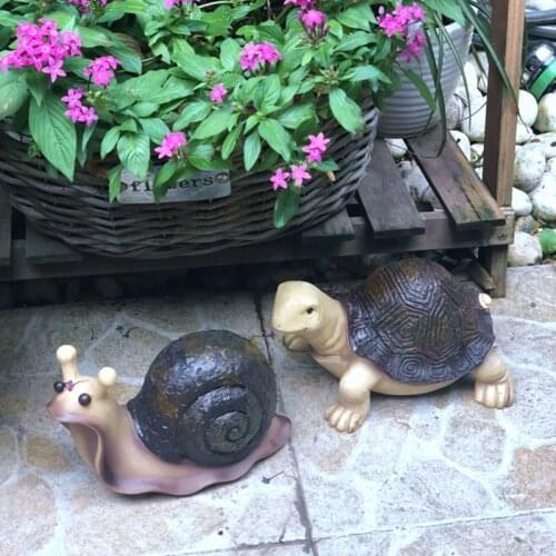Resin Garden Animals Sculptures Tortoise Snail Garden Decoration Outdoor Pastoral Style Garden Ornaments