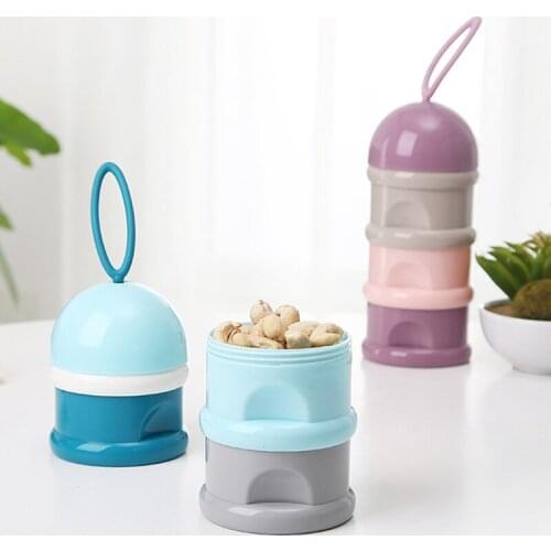 Portable Newborn Baby Food Storage Box Essential Milk Powder Boxes Toddle Kids Formula Milk Box 3 Cells Grid Snacks Container