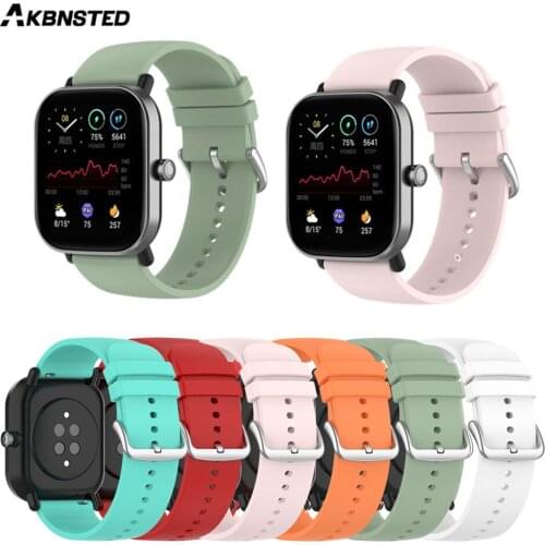 20mm Watch Band For Amafit GTS 2 2e 2mini Smart Sport Watch Soft Silicone Strap For Amafit Bip/Bip U Pro Watch Band Accessories