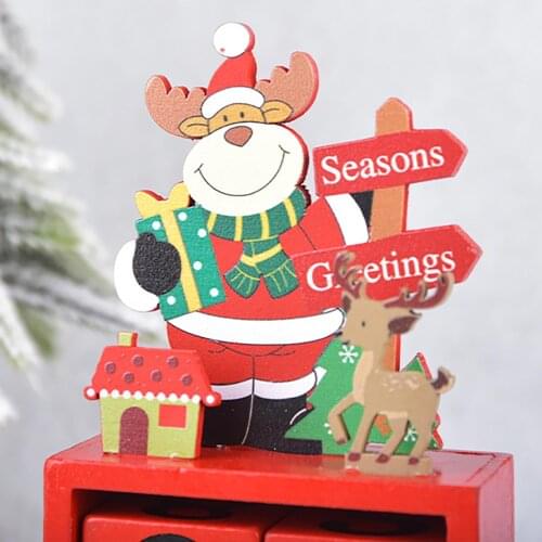 Christmas Wooden Elk Santa Snowman Calendar Ornament Table Display Mold Gift Merry Christmas Decorations for Home Noel Xmas 2021