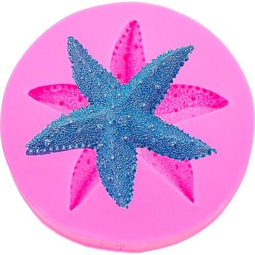 Starfish shaped 3D fondant cake silicone mold for soap polymer clay molds chocolate pastry candy making decoration tools F0996