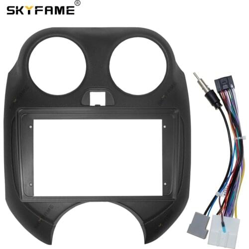 SKYFAME Car Frame Cable For NISSAN MARCH 2010 Screen Dask Kit Fascia Frame