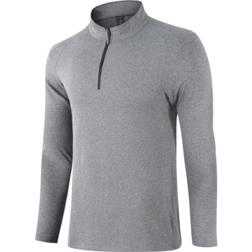 Sportswear Tops Mens Sport Long Sleeve 1/4 Zipper Sweater Running Shirts Jogger Gym Home Workout Training Elasticity T Shirt