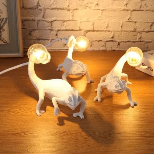 E12 Lizard Figure LED Table Lamps Bedroom Bedside Light Home Living Room Decor Cool Warm Light for Living Room Reading