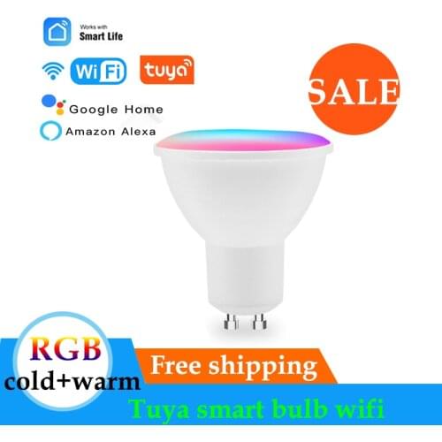 Tuya Smart spot light gu10 wifi downlight gu5.3 RGB+cold And Warm Multicolor Dimming led bulb Compatible Alexa Google Smart Life