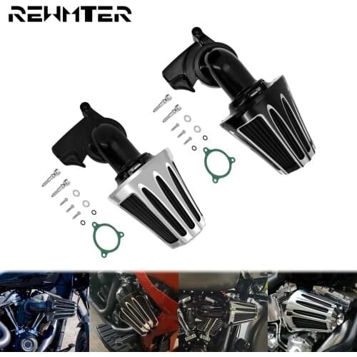 Motorcycle Air Cleaner CNC Black Intake Filter Kit For Harley Touring Street Road Glide FLHT Softail Slim FLSL Breakout 2018-21